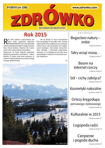 Okładka numeru 230, styczeń 2015