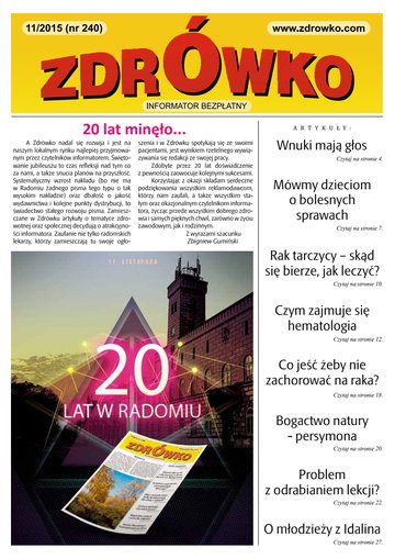 Okładka numeru 240, listopad 2015
