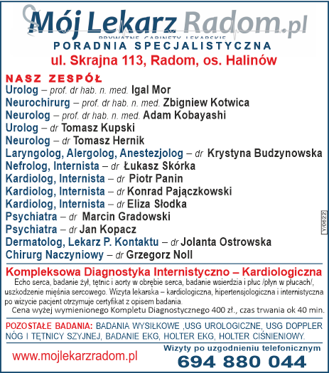 Ogłoszenie w dziale Poradnie